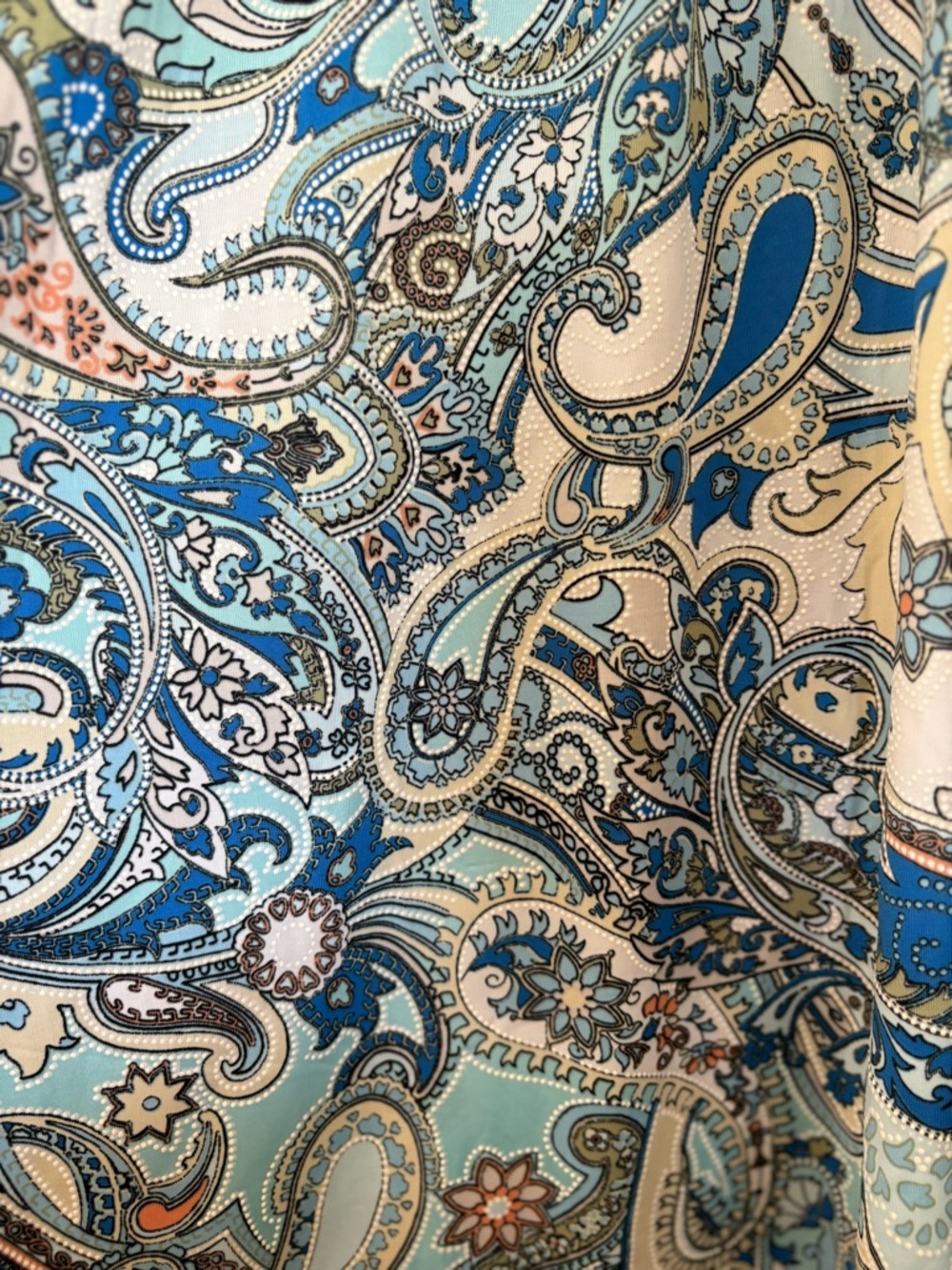 New 2X Stem & Vine Blue Paisley Off the Shoulder Crochet Blouse - Picture 7 of 13